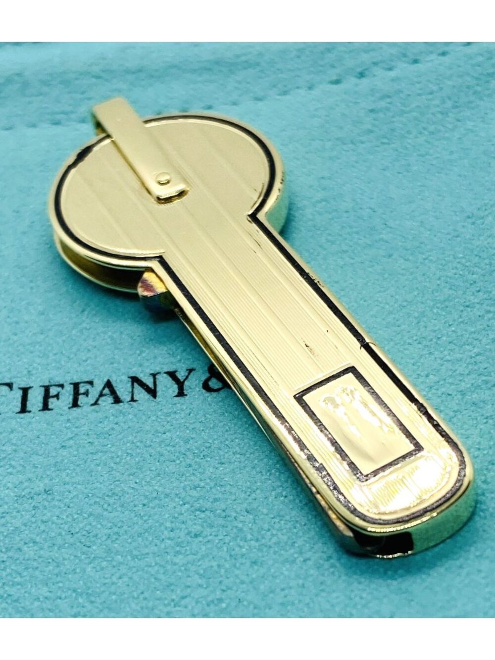 Tiffany & Co Black Enamel 14K Yellow Gold Key Cover